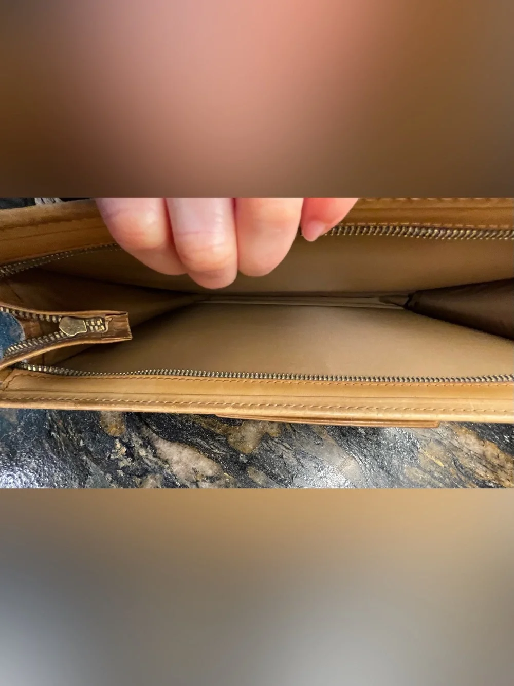 Renwick Tan Leather Briefcase with Top Carry Handle